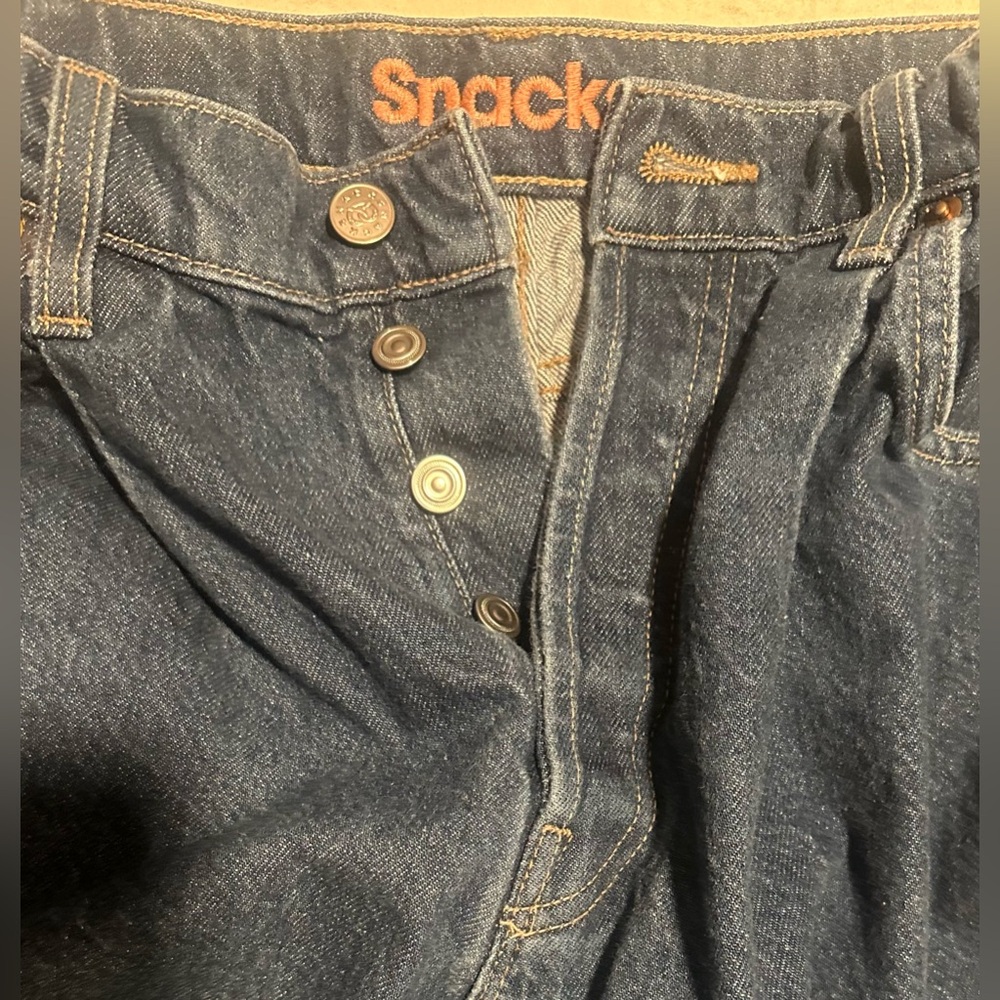 Mother Snacks! Pleated Fun Dip Puddle Jeans Cold Brew Dark Wash size 25 - Picture 7 of 8